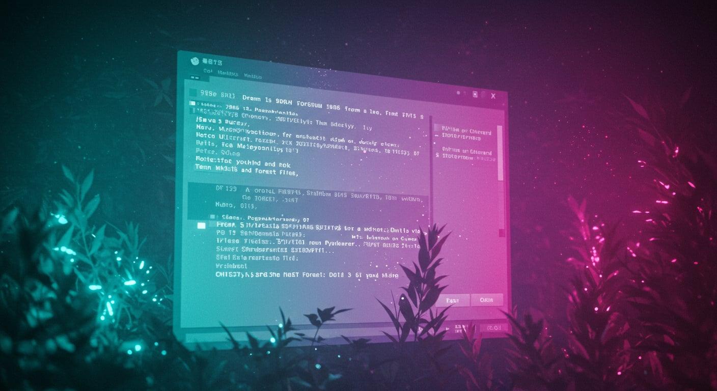 A ghostly image of a 90s forum, a digital seed for a future forest fire.
