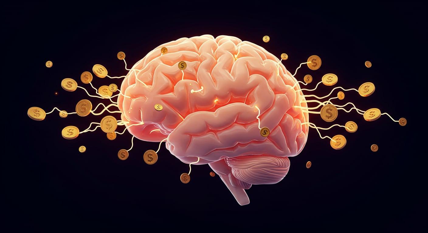 The brain's wiring, short-circuiting under the promise of easy gold.