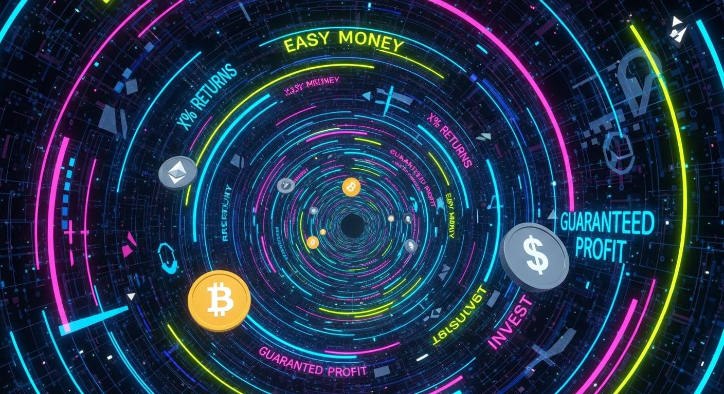 The digital rabbit hole of a HYIP, its neon glow a hypnotic promise of easy money.