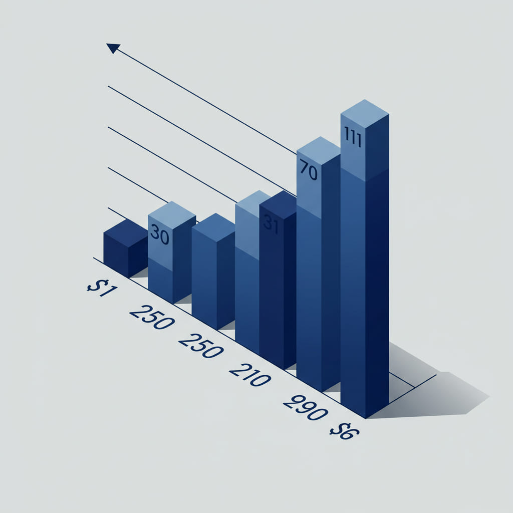 A graph showing the lifecycle arc of a business: launch, growth, maturity, and decline.